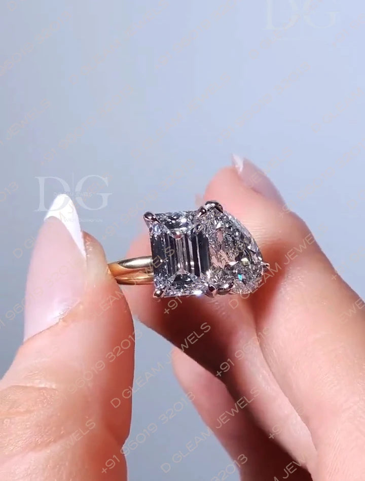 925 Silver Pear Cut Engagement Promise Ring 2ct EF VVS Moissanite Prong Set IGI Certified Anniversary Wedding Fine Ring