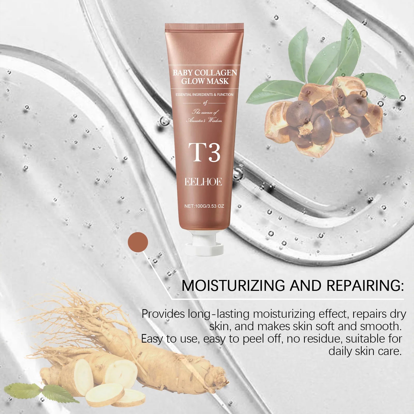 EELHOE Collagen Mask Deep Cleansing Large Pores Remover Blackhead Purifying Peeling Mask for Face Clean Skincare Products Sets