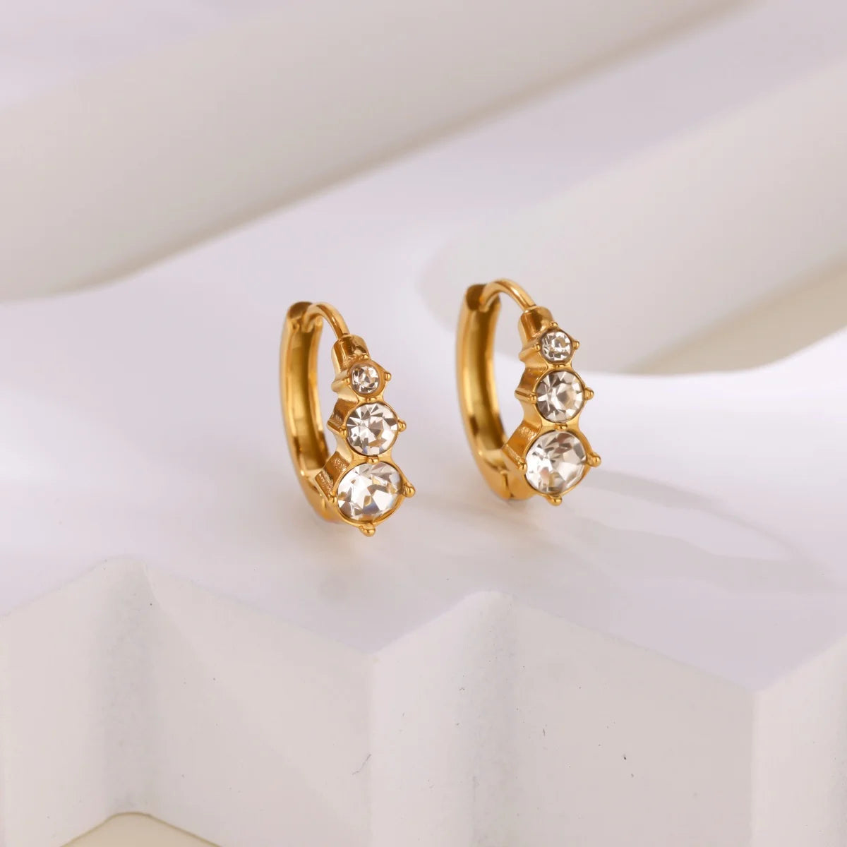 Stainless Steel Huggie Earrings for Women Men Gold Color Small Hoop Earrings Fashion Minimalist Waterproof Jewelry