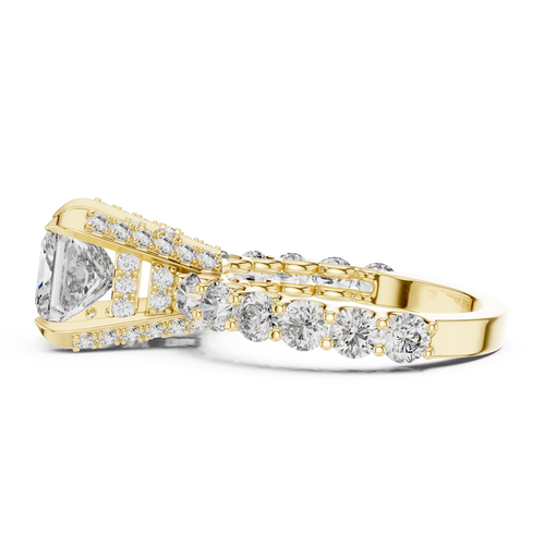 14K Gold Lab Grown Diamond 3.75ct Princess Cut Prong Setting Certified Classic Style Women's Engagement Wedding Rings