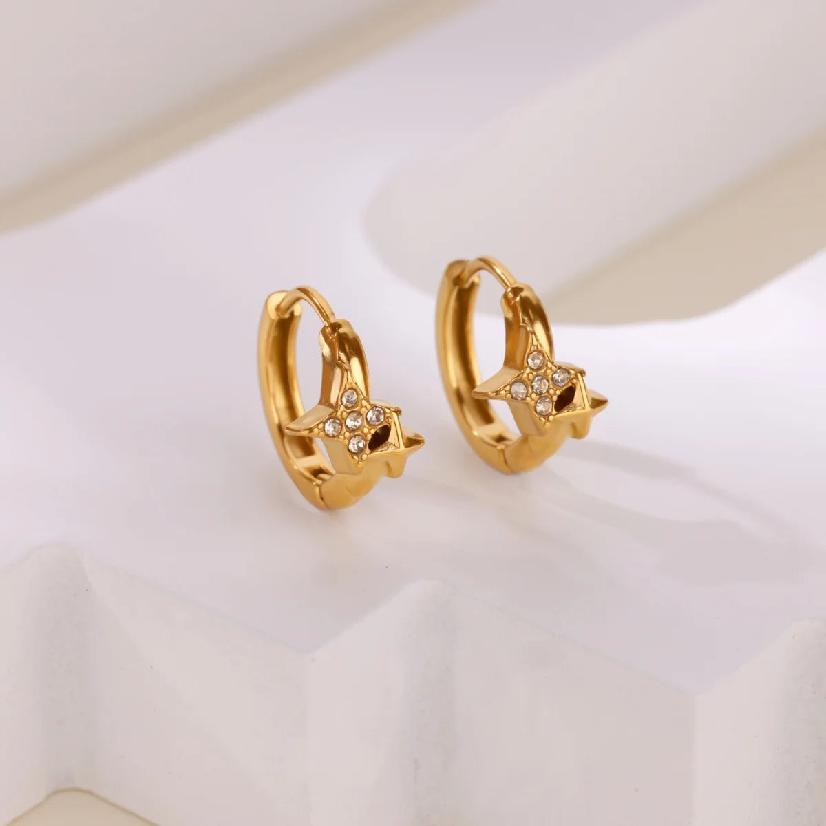 Stainless Steel Huggie Earrings for Women Men Gold Color Small Hoop Earrings Fashion Minimalist Waterproof Jewelry