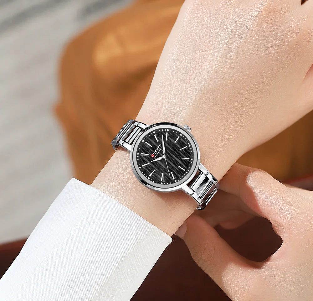 CURREN Watch Women New Fashion Luxury Stainless Steel Wristwatch Bracelet Simple  Waterproof Luminous Ladies Watches