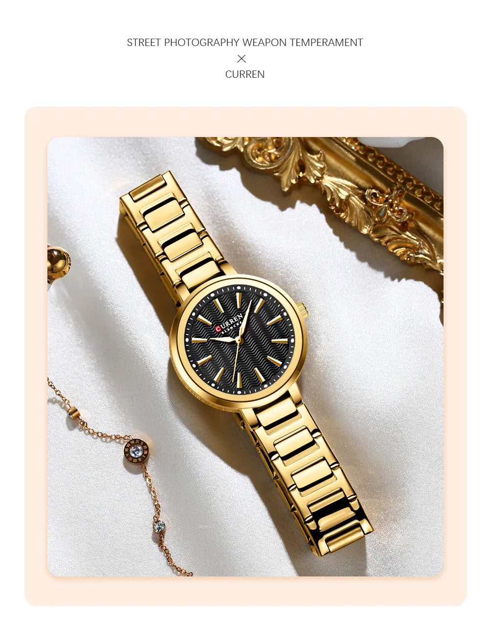 CURREN Watch Women New Fashion Luxury Stainless Steel Wristwatch Bracelet Simple  Waterproof Luminous Ladies Watches