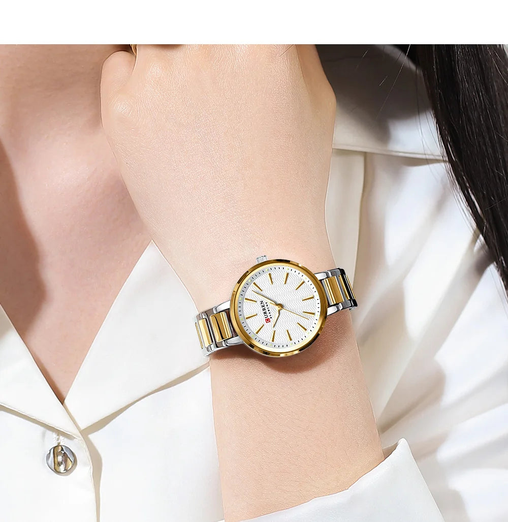 CURREN Watch Women New Fashion Luxury Stainless Steel Wristwatch Bracelet Simple  Waterproof Luminous Ladies Watches