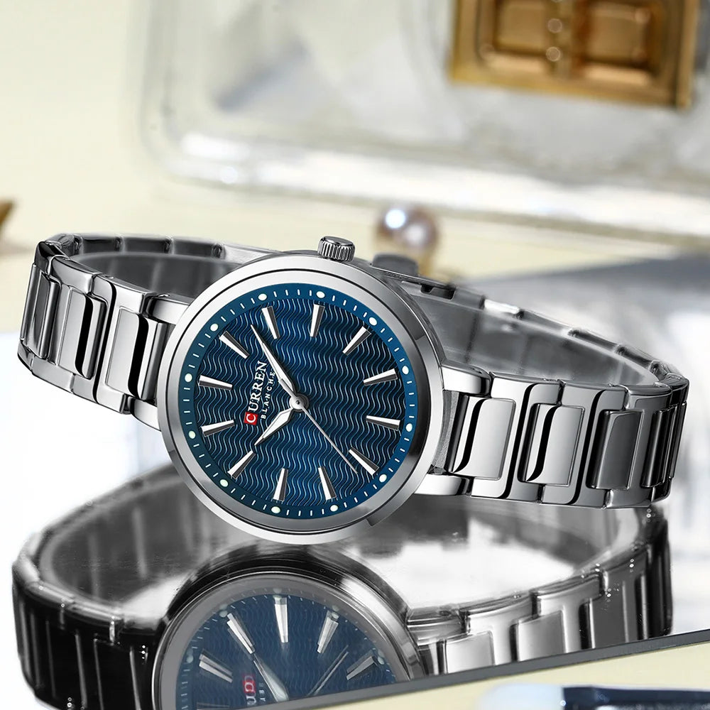 CURREN Watch Women New Fashion Luxury Stainless Steel Wristwatch Bracelet Simple  Waterproof Luminous Ladies Watches