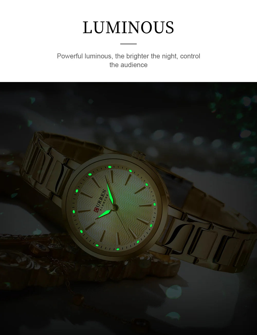 CURREN Watch Women New Fashion Luxury Stainless Steel Wristwatch Bracelet Simple  Waterproof Luminous Ladies Watches