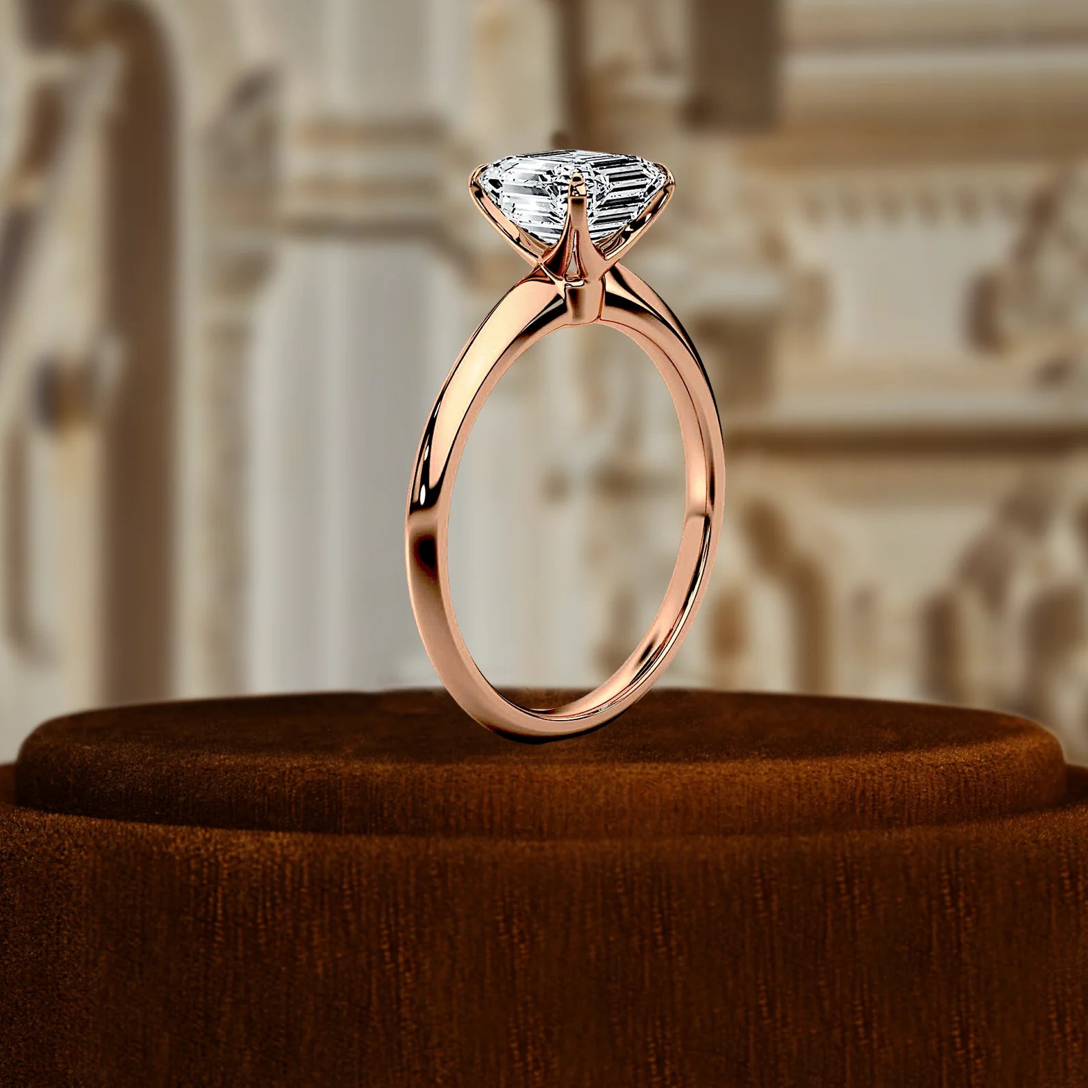1CT Asscher Cut Lab Grown Diamond Engagement Wedding Ring 14K White Gold IGI Certified Gift Ring