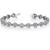 Platinum Halo Design Round Diamond (Natural) Bracelet