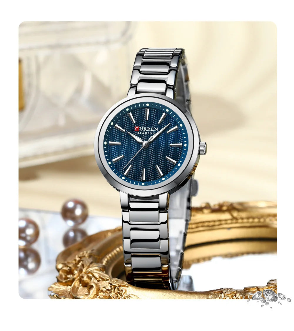 CURREN Watch Women New Fashion Luxury Stainless Steel Wristwatch Bracelet Simple  Waterproof Luminous Ladies Watches