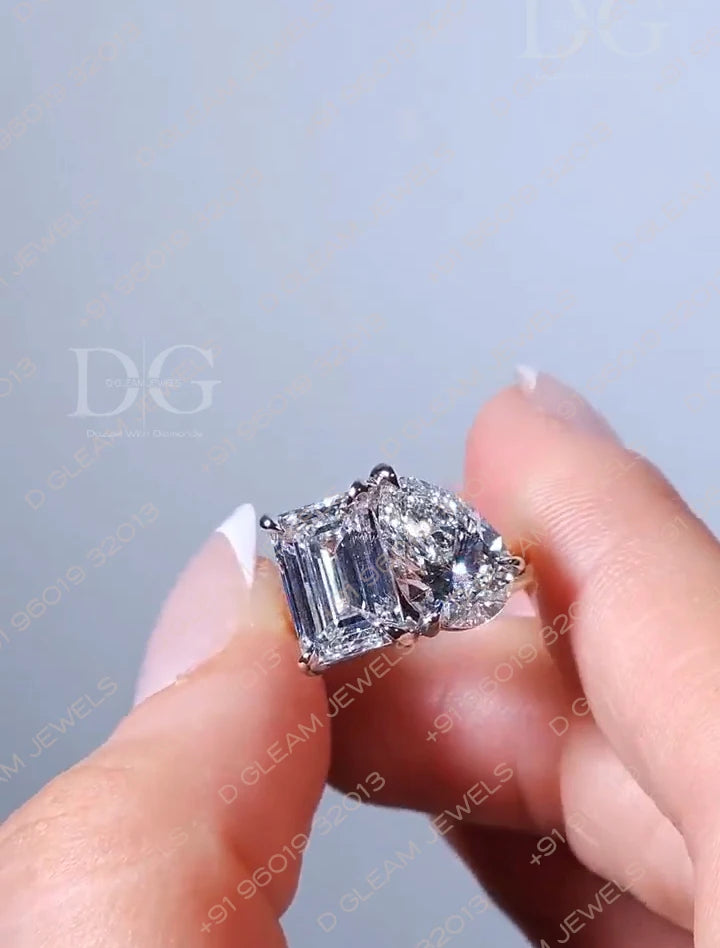 925 Silver Pear Cut Engagement Promise Ring 2ct EF VVS Moissanite Prong Set IGI Certified Anniversary Wedding Fine Ring