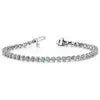 Platinum Three Prong Round Basket Setting Tennis Bracelet
