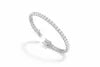 14K Gold & Natural Classic Rose Gold 40 Diamond Rhodium Plated Luxury Round Line Bracelet for Women's