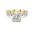 14K Gold Lab Grown Diamond 3.75ct Princess Cut Prong Setting Certified Classic Style Women's Engagement Wedding Rings