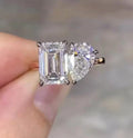 925 Silver Pear Cut Engagement Promise Ring 2ct EF VVS Moissanite Prong Set IGI Certified Anniversary Wedding Fine Ring