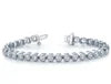 Platinum Premium Milgrain Bezel Set Round Cut Tennis Bracelet