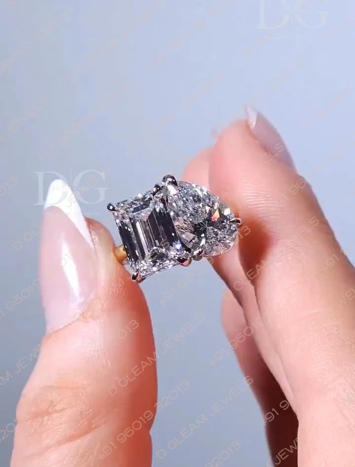 925 Silver Pear Cut Engagement Promise Ring 2ct EF VVS Moissanite Prong Set IGI Certified Anniversary Wedding Fine Ring
