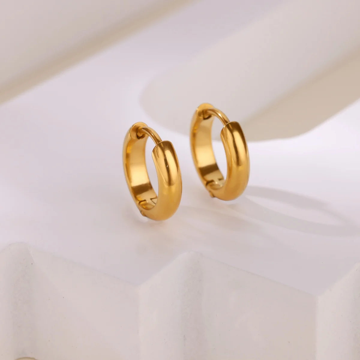 Stainless Steel Huggie Earrings for Women Men Gold Color Small Hoop Earrings Fashion Minimalist Waterproof Jewelry