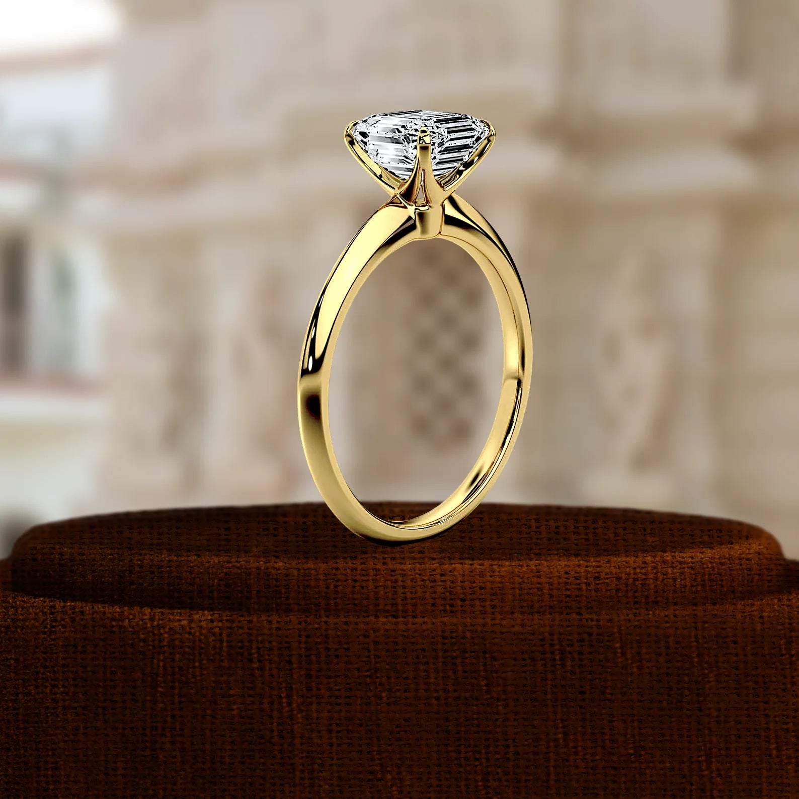 1CT Asscher Cut Lab Grown Diamond Engagement Wedding Ring 14K White Gold IGI Certified Gift Ring