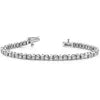 Platinum Alternate Round and Princess Cut Diamond (Natural) Tennis Bracelet