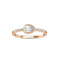 1ct Pear Shape Lab Grown Diamond Bezel Set East-to-West Solitaire Engagement Wedding Ring IGI Certified 14K Gold Women's Fine