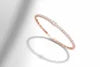 Women's 14K Gold 39 Natural Diamonds Round Brilliant Cut Rhodium Plated IGI Certified Trendy 13.05g Glimmer Flexible Bangle
