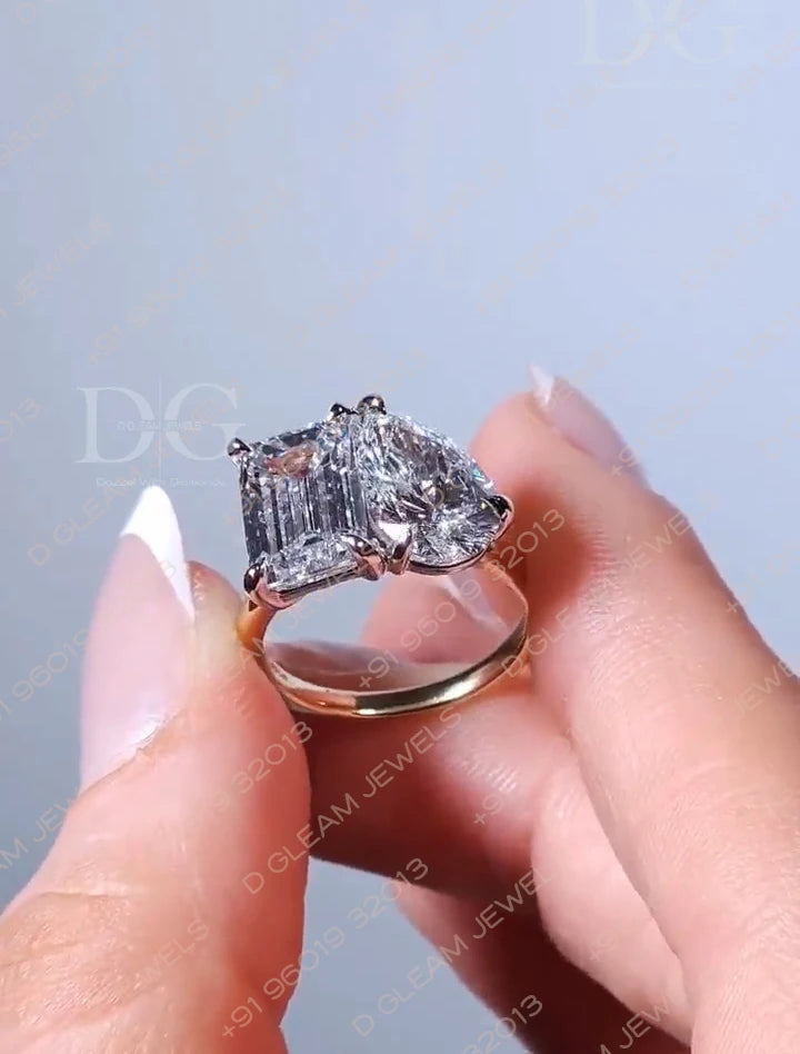 925 Silver Pear Cut Engagement Promise Ring 2ct EF VVS Moissanite Prong Set IGI Certified Anniversary Wedding Fine Ring