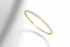 Women's 14K Gold 39 Natural Diamonds Round Brilliant Cut Rhodium Plated IGI Certified Trendy 13.05g Glimmer Flexible Bangle