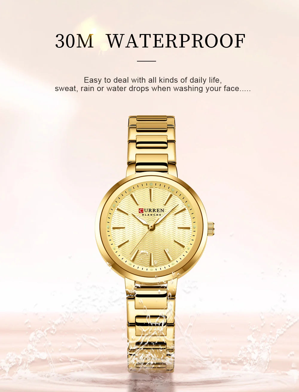 CURREN Watch Women New Fashion Luxury Stainless Steel Wristwatch Bracelet Simple  Waterproof Luminous Ladies Watches