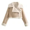 OEM Cheap Wholesale Women Fashion Winter Thick Warm Zip up Short Coat Cropped Fleece Jacket