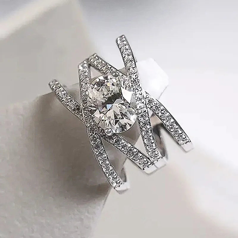 T0431 Diamond Ring Oval Cut Natural Diamond Women's Engagement Romantic Style Jewelry