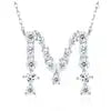 Pass Diamond Tester Letter J Multi Cut VVS Moissanite Necklace 925 Silver Platinum Plated Elegant Fine Jewelry Necklace