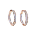 25MM Medium Sized Huggie Hoop Earring Rose Gold Silver Colors Full Micro Pave 5A CZ Iced Out Women Hoops