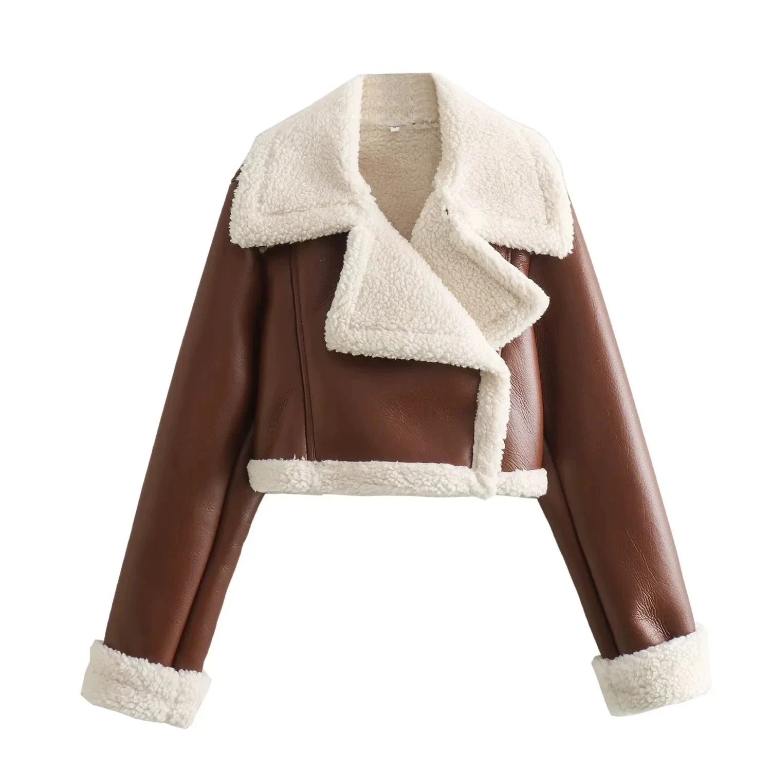 OEM Cheap Wholesale Women Fashion Winter Thick Warm Zip up Short Coat Cropped Fleece Jacket