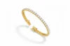 14K Gold & Natural Classic Rose Gold 40 Diamond Rhodium Plated Luxury Round Line Bracelet for Women's