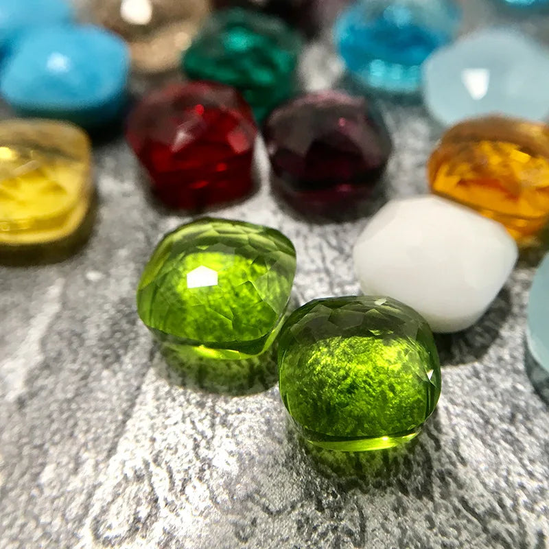 Women Fashion Jewelry Candy Style Necklace Colorful Crystal Pendant Necklace with 3 kinds of Gold color Plated Hot Trendy Design