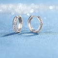 2.2 CTW Huggie Hoop Earrings S925 Sterling Silver Double Row Princess Cut Moissanite Hypoallergenic Women Fine Jewelry