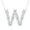 Pass Diamond Tester Letter J Multi Cut VVS Moissanite Necklace 925 Silver Platinum Plated Elegant Fine Jewelry Necklace