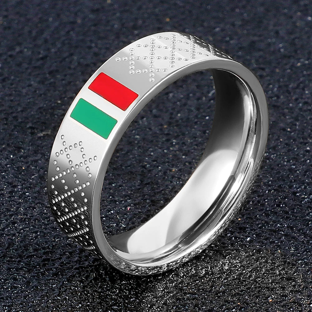 Zalman Luxury Green Red Enamel Ring For Women Men Stainless Steel 18K Gold Color Couple Ring Wedding Jewelry Accessories