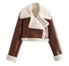 OEM Cheap Wholesale Women Fashion Winter Thick Warm Zip up Short Coat Cropped Fleece Jacket