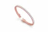 14K Gold & Natural Classic Rose Gold 40 Diamond Rhodium Plated Luxury Round Line Bracelet for Women's