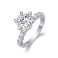 3Ct Main Round Moissanite Ring Wedding Engagement Promise Ring S925 Silver White Color Women Daily Wear Jewelry Ring