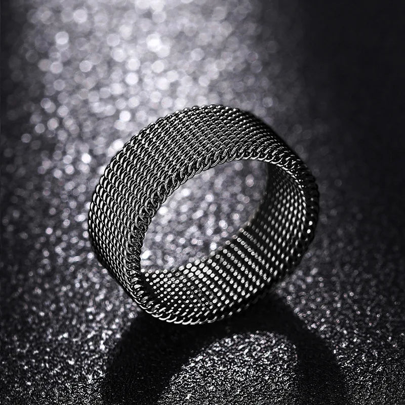 Dj075 Geometric Stainless Steel Ring Modern Unisex Fashion Jewelry Gift Plain Design For Men Women