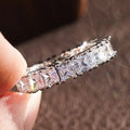 A045 Princess Cut Synthetic Diamond Ring Classic Women's Engagement Jewelry 1.5 Carat Equivalent