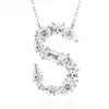 Pass Diamond Tester Letter J Multi Cut VVS Moissanite Necklace 925 Silver Platinum Plated Elegant Fine Jewelry Necklace