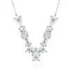 Pass Diamond Tester Letter J Multi Cut VVS Moissanite Necklace 925 Silver Platinum Plated Elegant Fine Jewelry Necklace