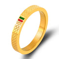 Zalman Luxury Green Red Enamel Ring For Women Men Stainless Steel 18K Gold Color Couple Ring Wedding Jewelry Accessories