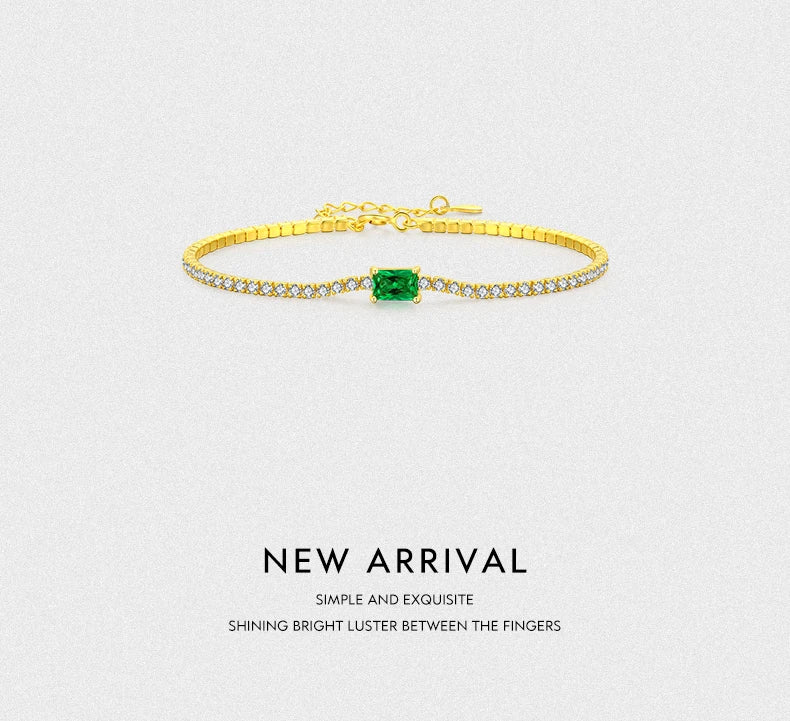 MODIAN 2021 New 925 Sterling Silver Luxury Sparkling Cubic Zirconia Bracelet For Women Gold Color Wedding Engagement Jewelry