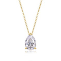New Women's Trendy 925 Silver Overlapping Necklace Winter Water Drop Pear Moissanite Pendant Gold Plating Jewelry Necklace
