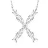 Pass Diamond Tester Letter J Multi Cut VVS Moissanite Necklace 925 Silver Platinum Plated Elegant Fine Jewelry Necklace