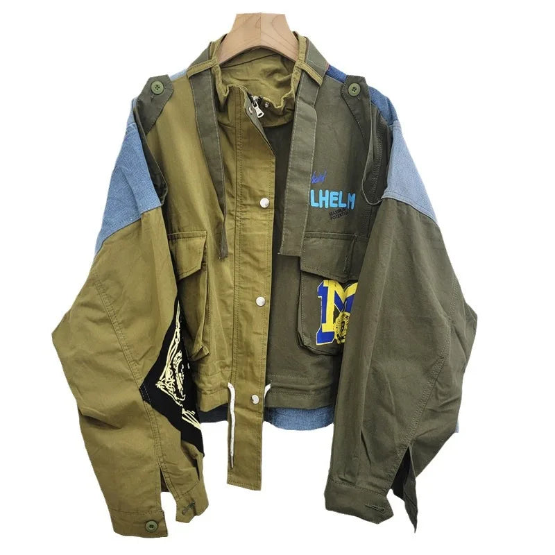 Z1100-autumn Women Clothing 2026 Letter Jacket for Women Workwear Jacket Loose Short Outfits for Women